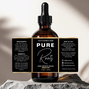 Minimalistische Schwarz-Gold-Haartropfen-Flasche