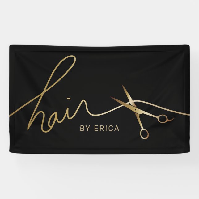 Minimalistische Schwarz-Gold-Typografie Banner (Horizontal)