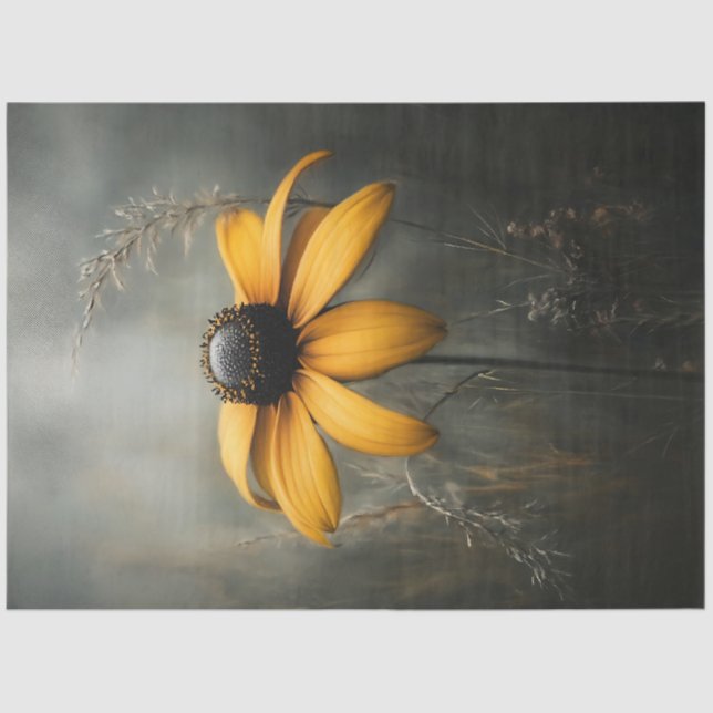 Minimalistische schwarz-mit Augen Susan Botanical  Seidenpapier (Vorderseite)