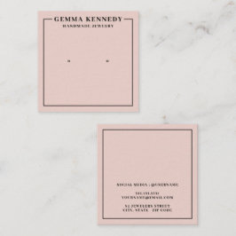 Minimalistische schwarz rosa Ohrsichtkarte Quadratische Visitenkarte