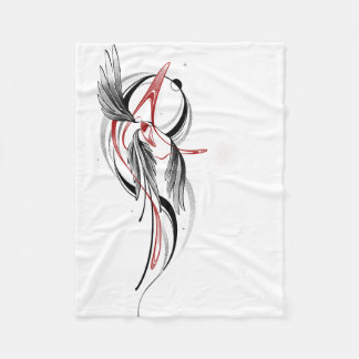 Minimalistische Schwarz-Rot-Linie Art Fleecedecke
