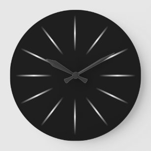 Minimalistische Schwarz-Silber-Wall-Uhr Große Wanduhr