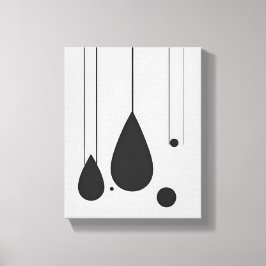 Minimalistische Schwarz-Weiß-Abstrakte Kunst Leinwanddruck