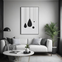 Minimalistische Schwarz-Weiß-Abstrakte Kunst