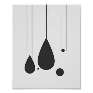 Minimalistische Schwarz-Weiß-Abstrakte Mauer Kunst Fotodruck