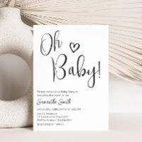 Minimalistische Schwarz-Weiß-Babydusche