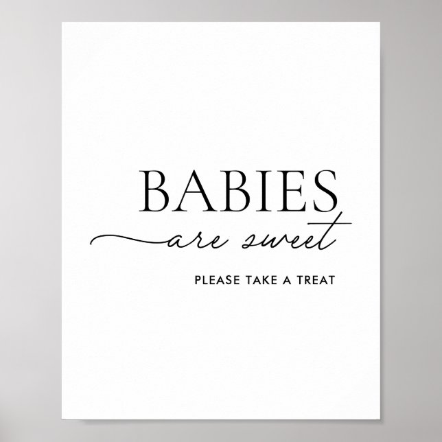 Minimalistische Schwarz-Weiß-Babys sind süß Poster (Vorne)