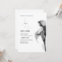 Minimalistische Schwarz-Weiß-Calla-Lily-Hochzeits