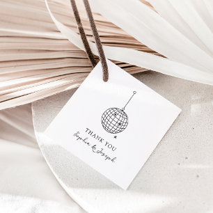 Minimalistische Schwarz-Weiß-Diskothek Geschenkanhänger
