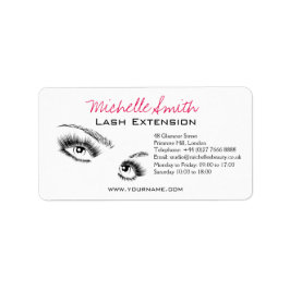 Minimalistische Schwarz-Weiß-Eyelashes Chic Makeup Adressaufkleber