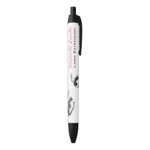 Minimalistische Schwarz-Weiß-Eyelashes Chic Makeup Kugelschreiber