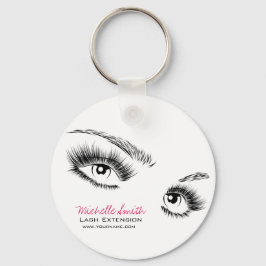 Minimalistische Schwarz-Weiß-Eyelashes Chic Makeup Schlüsselanhänger