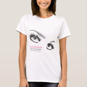 Minimalistische Schwarz-Weiß-Eyelashes Chic Makeup T-Shirt
