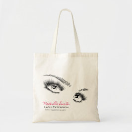 Minimalistische Schwarz-Weiß-Eyelashes Chic Makeup Tragetasche
