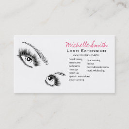 Minimalistische Schwarz-Weiß-Eyelashes Chic Makeup Visitenkarte