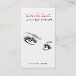 Minimalistische Schwarz-Weiß-Eyelashes Chic Makeup Visitenkarte
