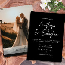 Minimalistische Schwarz-Weiß-Foto-Hochzeit