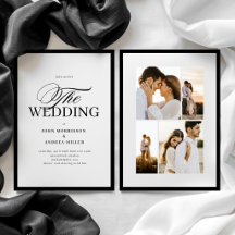 Minimalistische Schwarz-Weiß-Foto-Rahmen-Hochzeit