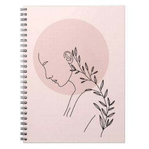 Minimalistische Schwarz-Weiß-Frauen-Linie Poster Notizblock