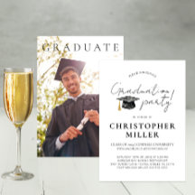 Minimalistische Schwarz-Weiß-Graduierungspartei