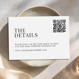 Minimalistische Schwarz-Weiß-Hochzeit Begleitkarte