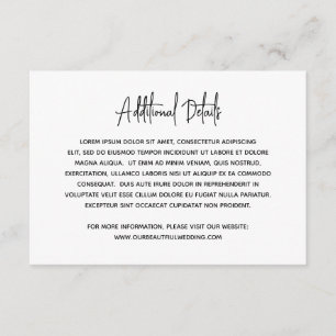 Minimalistische Schwarz-Weiß-Hochzeit Begleitkarte