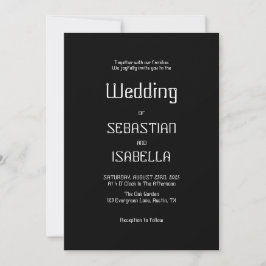Minimalistische Schwarz-Weiß-Hochzeit Einladung