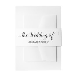 Minimalistische Schwarz-Weiß-Hochzeit Einladungsbanderole
