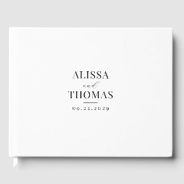 Minimalistische Schwarz-Weiß-Hochzeit Gästebuch
