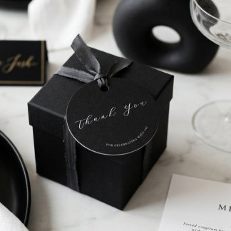 Minimalistische Schwarz-Weiß-Hochzeit Geschenkanhänger