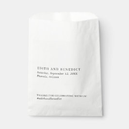 Minimalistische Schwarz-Weiß-Hochzeit Geschenktütchen