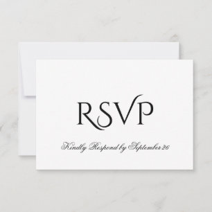 Minimalistische Schwarz-Weiß-Hochzeit RSVP Karte