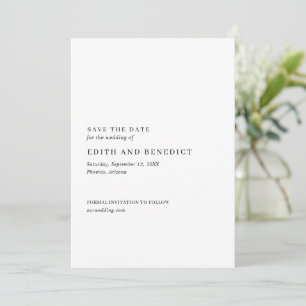 Minimalistische Schwarz-Weiß-Hochzeit Save The Date