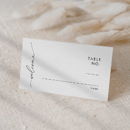 Minimalistische Schwarz-Weiß-Hochzeiten-Platzkarte Platzkarte