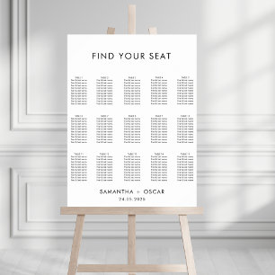 Minimalistische Schwarz-Weiß-Hochzeitskarte Poster