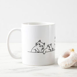 Minimalistische Schwarz-Weiß-Katze-Liebhaber-Kaffe Kaffeetasse