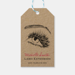 Minimalistische Schwarz-Weiß-Lash-Erweiterung Geschenkanhänger