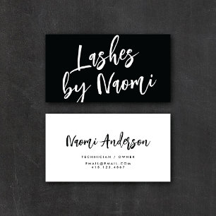 Minimalistische Schwarz/Weiß-Moderne Kalligraphie Visitenkarte