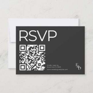 Minimalistische Schwarz-Weiß-Moderne Typografie RSVP Karte