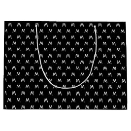 Minimalistische Schwarz-Weiß-Monogramm Große Geschenktüte