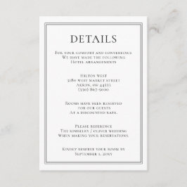 Minimalistische Schwarz-Weiß-Monogramm-Hochzeit Begleitkarte