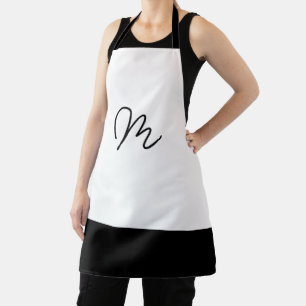 Minimalistische Schwarz-Weiß-Monogramm Schürze