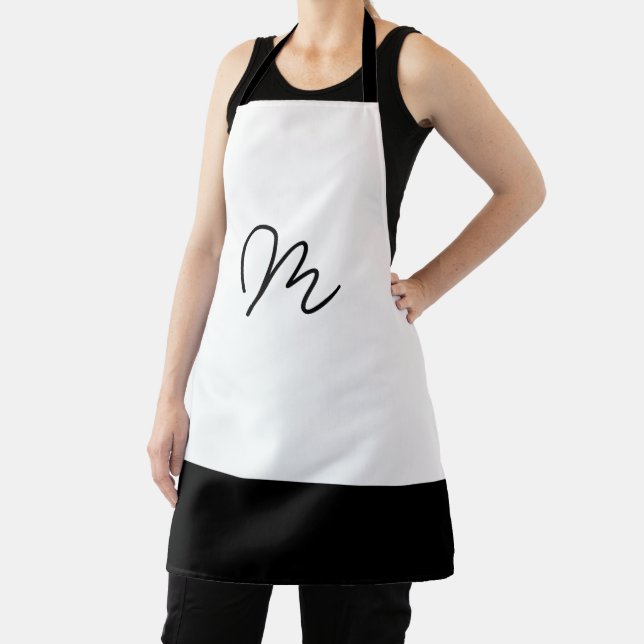 Minimalistische Schwarz-Weiß-Monogramm Schürze (InSitu)