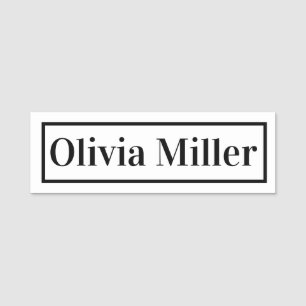 Minimalistische Schwarz-Weiß-Optik Namensschild