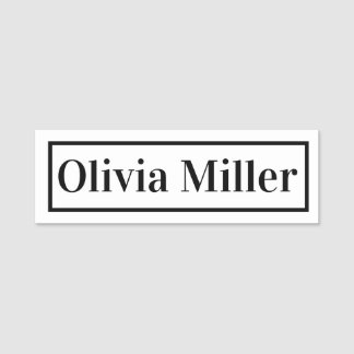 Minimalistische Schwarz-Weiß-Optik Namensschild