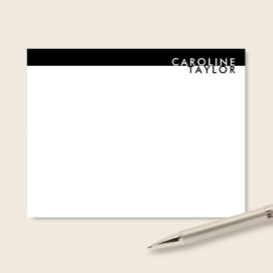 Minimalistische Schwarz-Weiß-Papeterie mit individ Mitteilungskarte