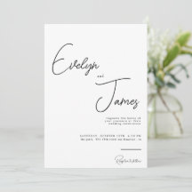 Minimalistische Schwarz/Weiß Romantische Hochzeit