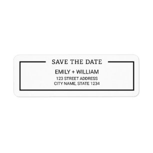 Minimalistische Schwarz-Weiß-Save the Date-Adresse