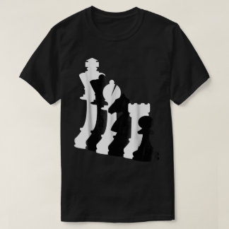 Minimalistische Schwarz-Weiß-Schachkunst T-Shirt