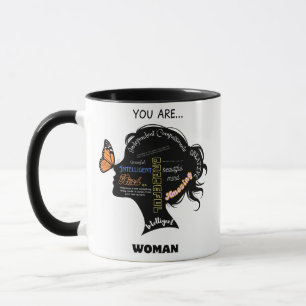 Minimalistische Schwarz-Weiß-Silhouette Tasse